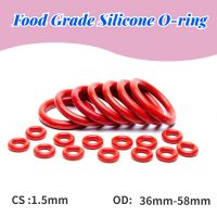 10 buah CS cincin O silikon merah 1.5mm OD 36-58mm gasket cincin kelas makanan tahan air dan terisolasi-35 ℃ 200 ℃