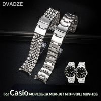 สำหรับ Casio MDV106-1A MDV-107สายรัดข้อมือนาฬิกาข้อมือสายสเตนเลส MDV-106D MTP-VD01ที่สายข้อมือโลหะสายนาฬิกาเปลี่ยนได้20มม. 22มม.