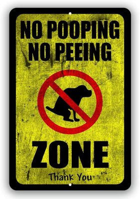 【YF】❇№  No Pooping Peeing Warning Dog Yard Signs Tresspassing Tin Sign Indoor and Outdoor use vintage plate sign