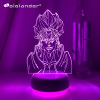 ✐ Acrylic Night Lamp Anime JoJo Bizarre Adventure for Bedroom Decor Light Touch Sensor Colorful Table Led Night Light Dio Figure