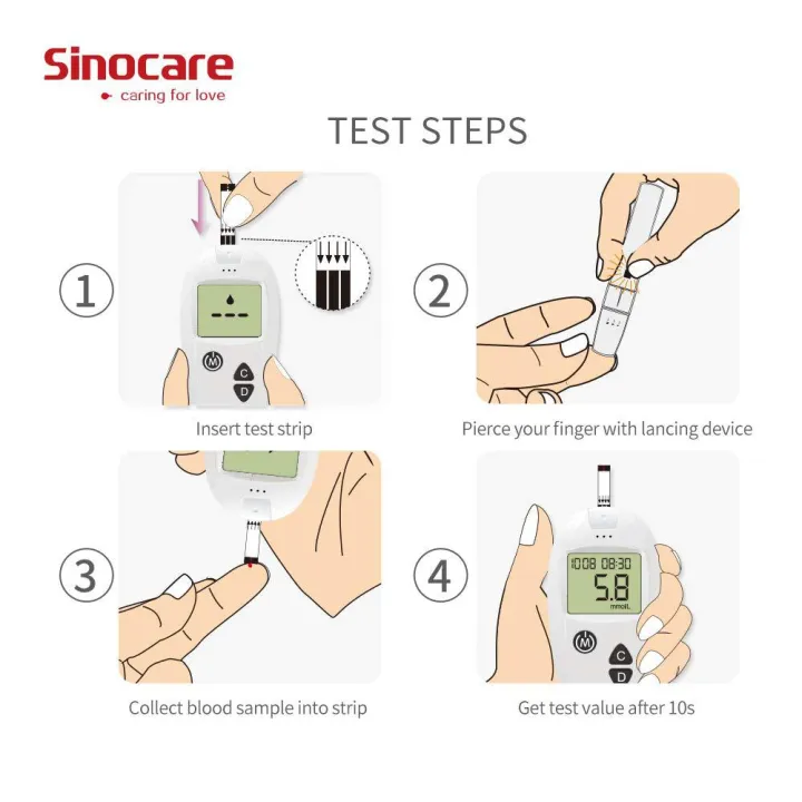 แผ่นตรวจเลือด-50ชิ้น-ปากกาเจาะเลือด-50ชิ้น-sinocare-เครื่องตรวจวัดน้ำตาล-เครื่องวัดน้ำตาล-เครื่องตรวจเบาหวาน-blood-glucose-meter-เครื่องตรวจน้ำตาล-วัดเบาหวาน-ตรวจน้ำตาล-อุปกรณ์วัดระดับน้ำตาล-blood-glu