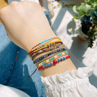 【CW】 Spain exotic restoring ancient ways braided leather cord children hand scale m bead bracelet