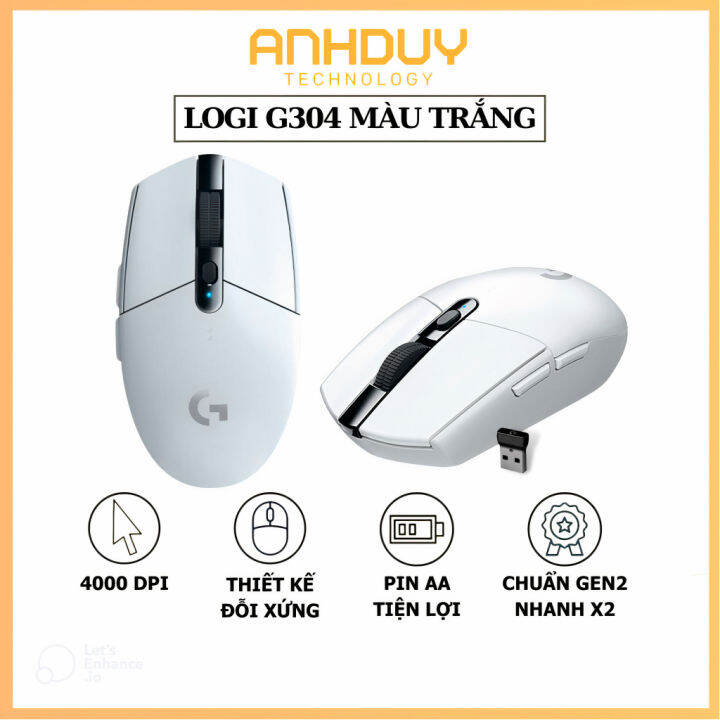 Chuột máy tính không dây Logitech G304 OEM Gen2 màu trắng DPI 4000 siêu ...