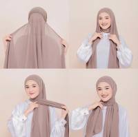 Jilbab Wanita Muslim, Jilbab Sifon Wanita Dengan Topi Bonnet Sifon Instan Jilbab Jilbab Kepala Penutala