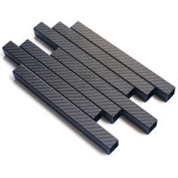 1Pcs Rectangle 3K Full Carbon Fiber Square Tube Twill Matte High Strength Pipe Length 500mm OD 10mm 15mm 20mm 22mm 25mm 30mm Wires Leads Adapters