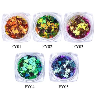 5g/pack Creative Shiny Ultra Thin Maple Leaf Shaped Sequins Nail Sequins for Nail Art Decoration Diy