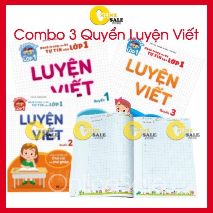 Gói 3 quyển Luyện viết tập tô chữ cho bé từ 4-6 tuổi Khổ to 19x26 ...