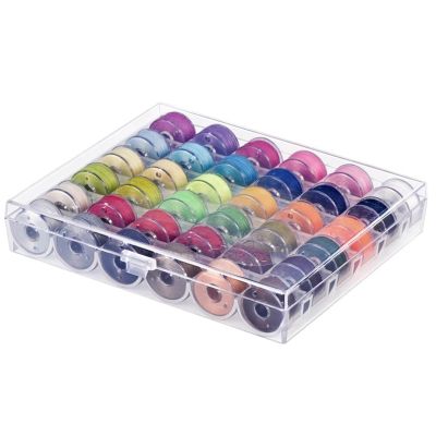 36 Pcs Bobbins and Sewing Threads with Case and Soft Measuring Tape for Brother Singer Babylock Janome Kenmore