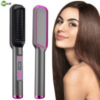 ▼ New Comb Hair Straightener Brush PTC Fast Heating Anti-Scald Electric Curly and Straight Perfect for Professional Salon at Home