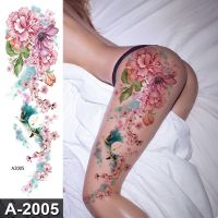 hot！【DT】♠▨۩  tattoo stockings thigh leg temporary tatoos for women girls body stickers flowers peonies carp fish dragon snake big