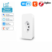 Tuya Wifi สมาร์ทบราซิลปลั๊กสวิตช์ Zigbee Smart Brazil Socket Smart Life Brazil Outlet พร้อม Power Monitor สำหรับ Alexa Google Home-Cgefeng