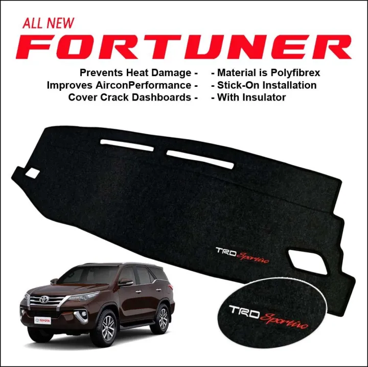 (TRD Sportivo) Dashboard Cover / Dash Mat for Toyota Fortuner 2016 2017