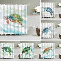 Baltan HOME LY1 Sea Turtle Turtle Ocean Shower Curtain Product Wooden Board Art Waterproof Polyester Bathroom Curtain Cloth