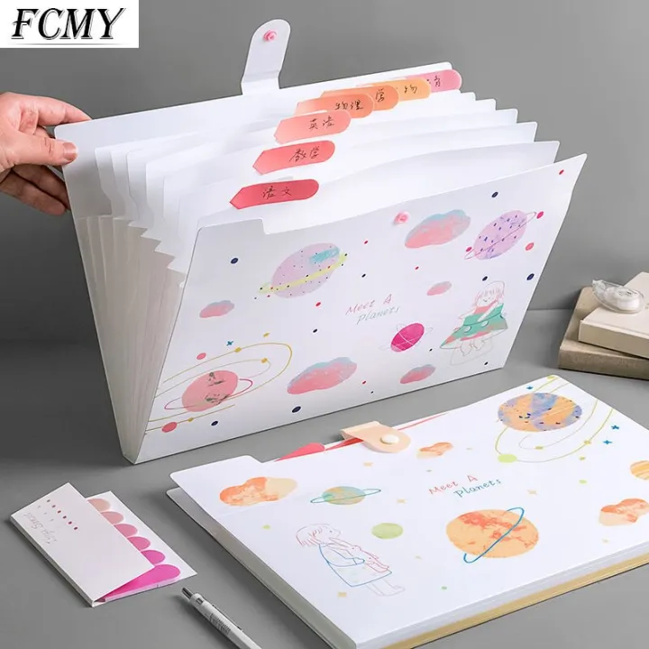 Cute Plastic Portable File Folder Extension Receipt File Sorting