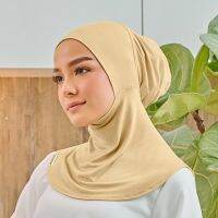 Tudung หมวกนินจาหมวกฮิญาบด้านในของผู้หญิงเสื้อยืดเจอร์ซีย์บุผ้าโพกหัวหมวกคลุมกระดูกหมวกคลุมผ้าพันคอผ้าคลุมไหล่อุปกรณ์เสริม