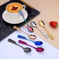 1Pc Cute Rose Flower Spoon Stirring For Tea Coffee Milk Drink Stainless Steel Tableware Cooking Utensils