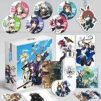พวงกุญแจที่คั่นหนังสือลายการ์ตูน Game Arknights Luxury Gift Box Cartoon Keychain Badge Postcard Water Cup Bookmark Toy Gifts Anime A