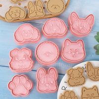 8pcs/set Cookie Cutters Animal Dog Type Stamp Embosser for Biscuit Pastry Bakeware Baking Cookies Molds Kitchen Accessories Bread Cake  Cookie Accesso