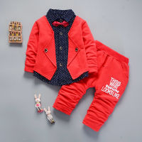 New Spring Autumn Baby Boys Girls Cotton Clothes Infant Gentleman T Shirt Toddler Children Jacket Pants 2PcsSets Kid Tracksuits