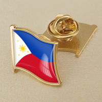 Philippines Philippine Flag Crystal Glue Drop Badge Brooch Flag Brooch of All Countries in the World All-metal Brooch Copper Brooch Collection