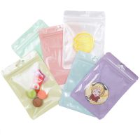 【YF】 50 pçs/lote sacos de fecho correr plástico reutilizável transparente macaron cor saco selagem para diy jóias exibição varejo envoltório embalagem