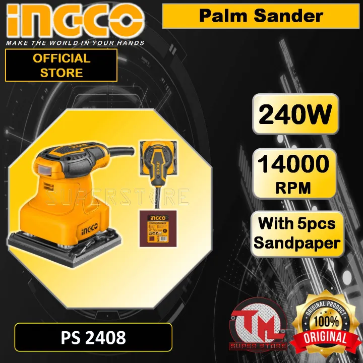 INGCO Sander Palm Sander PS2408 • Tm ss Lazada PH