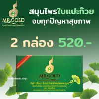 MR.GOLD มิสเตอร์โกล ใบแปะก๊วยสกัด ชนิดแคปซูล กิงโก บิโลบา เหมาะสำหรับผู้ที่ ปวดเช่า ปวดเมื่อย ปวดหลัง เก๊าท์ เหน็บชา กระดูกทับเส้น 2 กล่อง