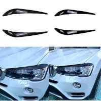 2Pcs ไฟหน้าตาคิ้ว Body Kit สติกเกอร์สำหรับ BMW X3 F25 X4 F26 2014 2015 2016 2017 2018 Gloss สีดำพลาสติก ABS