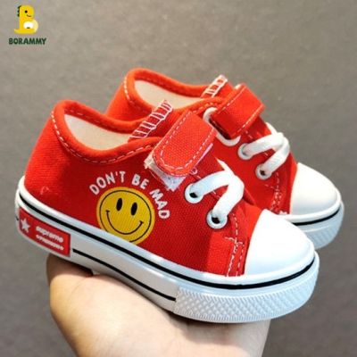 【Candy style】 Borammy QQS197 รองเท้าผ้าใบเด็ก รองเท้าผ้าใบทุกการแข่งขัน เด็กชาย ด้านล่างนุ่ม รองเท้าเด็ก อนุบาล ผ้าใบ