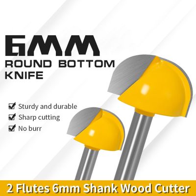 6mm Shank Round Ball Nose Router Bits Set Milling Cutter สําหรับไม้ CNC Carbide Cove Core Box Bit Woodworking Cutting Tools 6-30mm