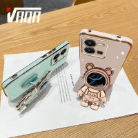 VRQR เคสโทรศัพท์ Vivo Y35 2022 4G Y35+ Y27 4G iQOO 11 iQOO 11 Pro ชุบขอบ6DStraight + นักบินอวกาศทรายดูดที่พาคุณสำรวจพื้นที่ยึดคุณภาพสูงนิ่มหรูหราดีไซน์ใหม่