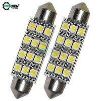 2ชิ้นรถยนต์โดม12 Leds 3528-D ไฟหลอดไฟ Led ภายในโคมไฟประดับ40มม