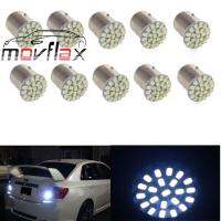 MovFlax 10ชิ้นหางหยุดพักเปลี่ยนเป็นสัญญาณไฟสีขาว132LM 1157 BAY15D หลอดไฟ22 LED แบบ SMD