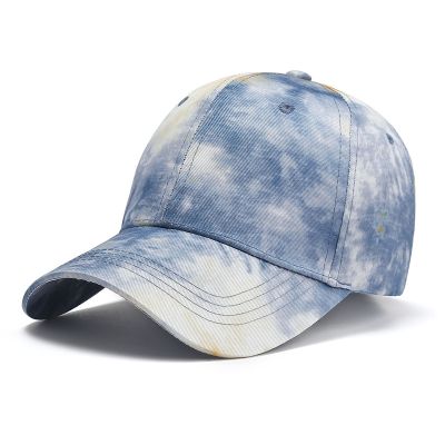 [COD] 2021 new hat female Korean version soft top tie-dye peaked cap fashion outing street wild baseball male