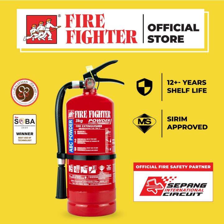 Fire Fighter 3KG Portable Fire Extinguisher (SIRIM & Bomba Approved
