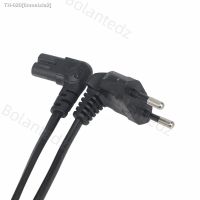 ♛℡❀ Double Elbow Angled EU 2 Pin Plug to IEC 320 C7 female Portable Conversion Power Cable 100cm/300cm