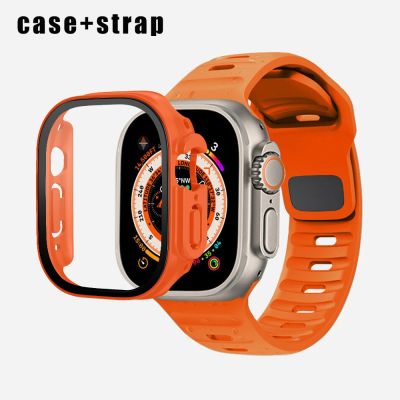 vfbgdhngh Silicone Sport Band Case for Apple Watch Ultra Band Case Strap 40mm 41mm 42mm 49mm 44mm 45mm Correa Iwatch Series 8 7 3 5 6 4