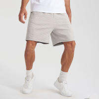 [สมบูรณ์แบบ] Mensclo Mens Geometric Pattern Textured Preppy Mid Length Drawstring Shorts