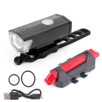 ไฟหน้าจักรยาน RAYPAL 300Lumens + ไฟท้ายจักรยาน DC918 (USB)