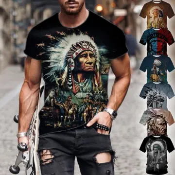 Native American Chief Traditional Art Retro' Men's Organic T-Shirt