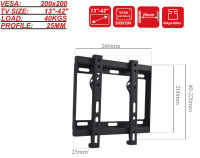 ขาแขวนทีวี ขนาด 13″-42″ แถมสาย HDMI MINI1.8 m.