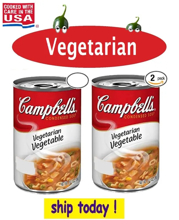 Campbell's Vegetarian Vegetable Soup 10.5 oz / 298 g Campbells Soup , Campbell’s USA Bundle of 2