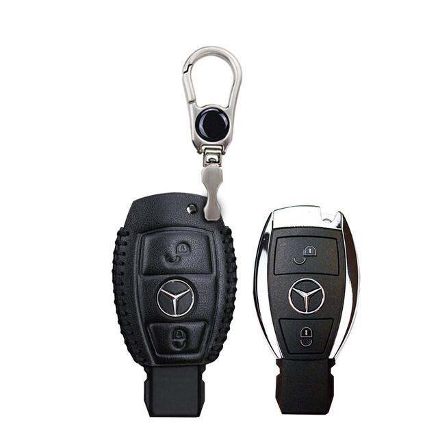 leather-car-key-case-cover-for-mercedes-benz-accessories-clk-w209-gla-w203-w204-w205-w211-w213-w177-w176-glc-cla-metal-key-ring