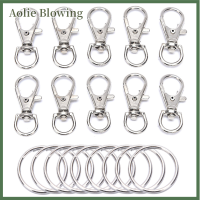 Aolie 50pcs โลหะหมุน lobster clasps คลิปตะขอกับพวงกุญแจ DIY เครื่องประดับหัตถกรรม