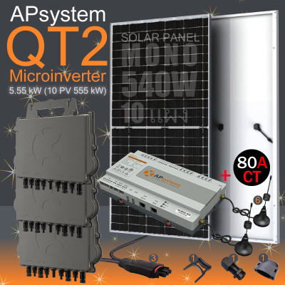 APsystems OT2 Set 5.55kW (10 PV 555kW3-phase with Zero) มีกันย้อน 80A CT