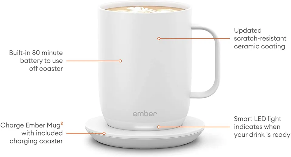 Ember Temperature Control Smart Mug, 14 oz, 1-hr Battery Life, Black - App  Controlled Heated Coffee Mug