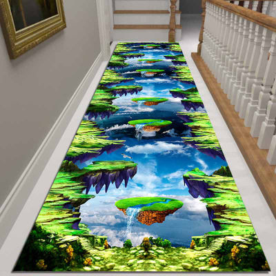 View Rugs for Living Room Long Hallway Corridor Carpets 3D Flannel Kids Bedroom Floor Area Rug Kitchen Mat Carpet Home Doormat