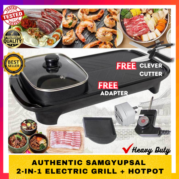 High Quality 2 In 1 Electric Korean Samgyupsal Bbq Grill And Hotpot For Shabu Shabu Etc 1111