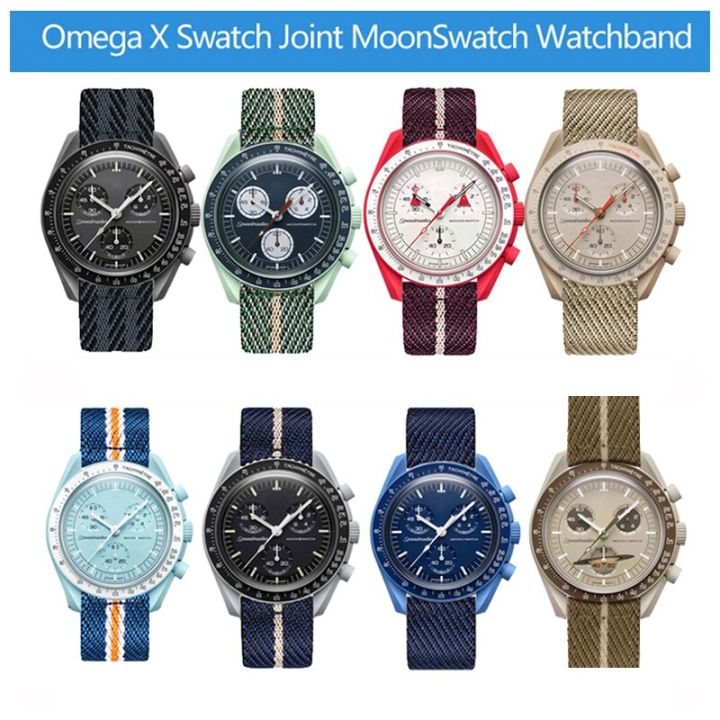 18mm 20mm 22mm 24mm Nylon Canvas Strap for MoonSwatch Men Women ...