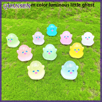 QUANSEN 2pcs MINI Luminous Resin เครื่องประดับผีน่ารักการ์ตูนตกแต่งผีขนาดเล็ก